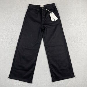 French Connection Jeans Womens 2 Blue Black Denim Cropped Cone Relax Casual Pant